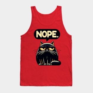 Black Cat Says Nope Tank Top